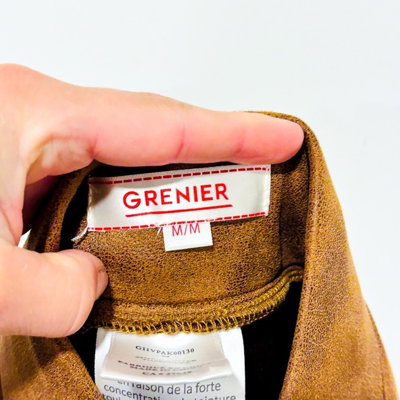GRENIER – Tan faux suede pull-on pants | Soft stretchy fit | Medium * - Picture 4 of 8